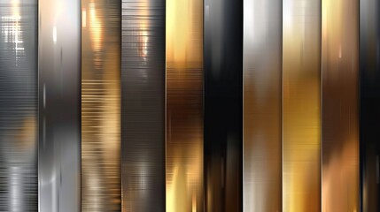 Metal Gradient Color Set for Gold, Silver, Bronze Vector Collection