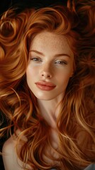 Fototapeta premium Vivid Copper Hair and Porcelain Skin: A Portrait of Elegance