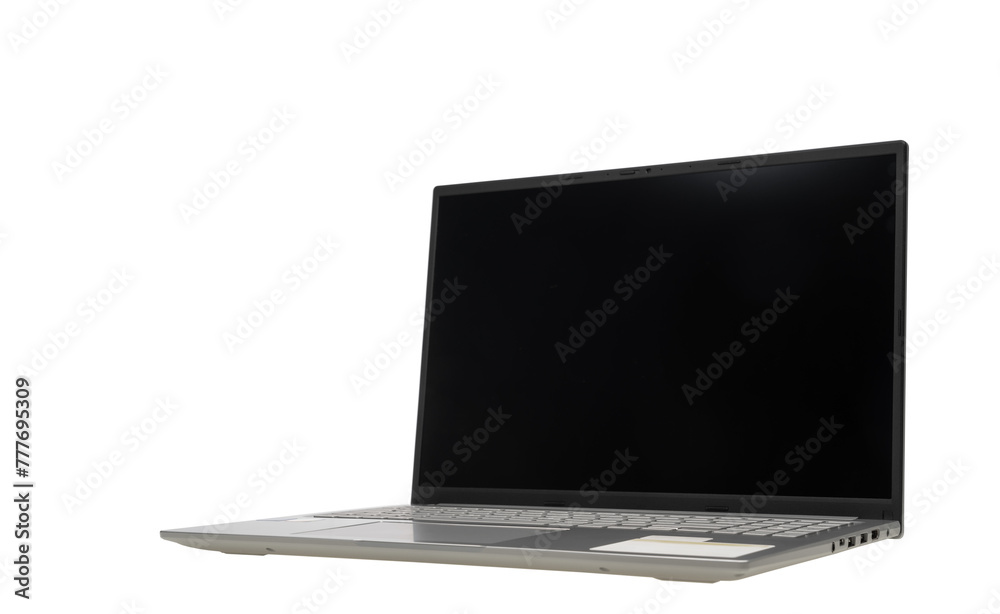 Wall mural modern portable computer mockup laptop pc isolated on white background copy space. and copy space