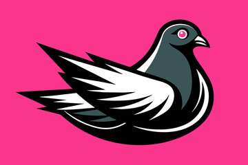 Stunning pigeon logo illustration against captivating backdrop