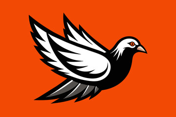 Stunning pigeon logo illustration against captivating backdrop
