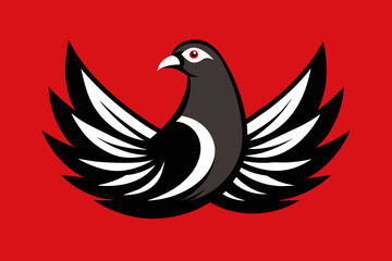Stunning pigeon logo illustration against captivating backdrop