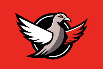 Stunning pigeon logo illustration against captivating backdrop