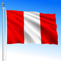 Peru, official national waving flag, south america, vector illustration