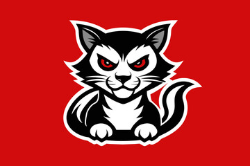 t shirt design for cat, bold line art, illustration, sticker