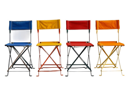 Set of Four Folding Chairs Image isolated on transparent background