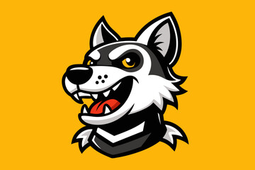 t shirt design for crazy dog, bold line art, illustration, sticker 