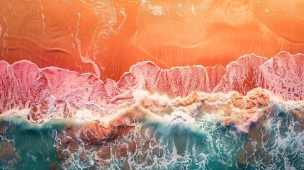 Summer holiday on the beach background with sand and turquoise water. Blue sea background. - obrazy, fototapety, plakaty