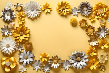 Fototapeta na wymiar frame of yellow flowers