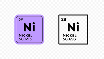 Nickel, chemical element of the periodic table vector design