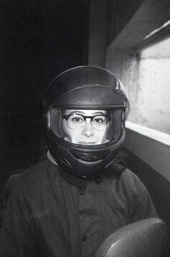 Motorcyclist with Helmet