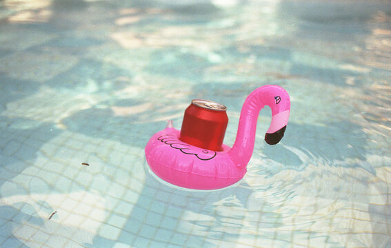 Flamingo Floatie and Soda