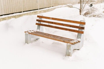 winter bench