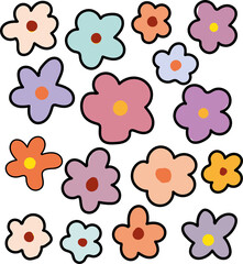  Hand drawn seamless pattern with flowers. 