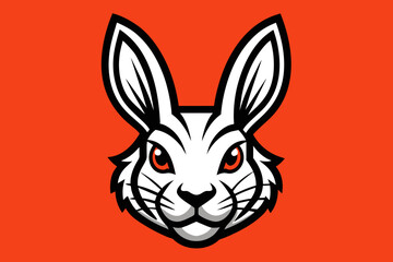 Fototapeta na wymiar t shirt design for Rabbit, bold line art, illustration, sticker