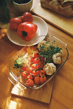 A baked in oven vegetables