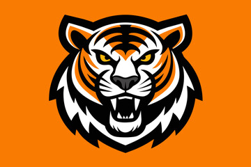 t shirt design for tiger, bold line art, illustration, sticker