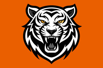 t shirt design for tiger, bold line art, illustration, sticker