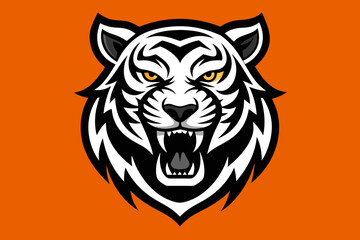 t shirt design for tiger, bold line art, illustration, sticker