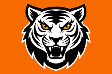 t shirt design for tiger, bold line art, illustration, sticker