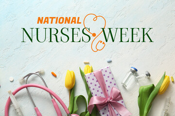 Festive banner for National Nurses Week - obrazy, fototapety, plakaty