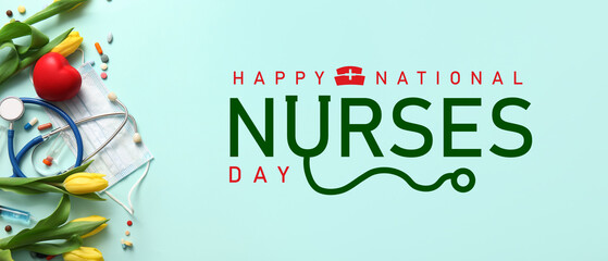 Festive banner for National Nurses Day - obrazy, fototapety, plakaty