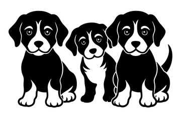 cachorros silhouette vector illustration