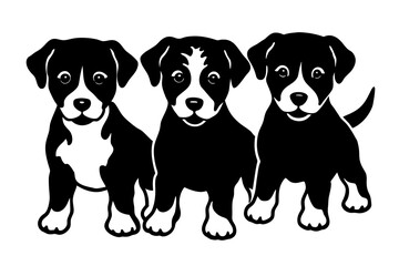 cachorros silhouette vector illustration