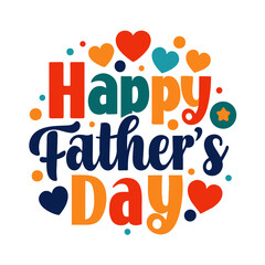A festive greeting is showcased o with  letters and shapes, celebrating Father's Day