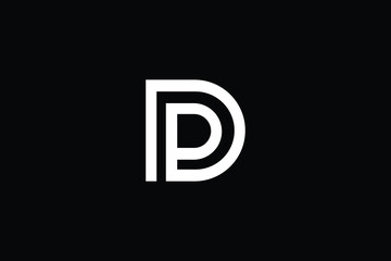 letter d logo, letter p logo, letter dp logo, letter d lineart logo, logomark - obrazy, fototapety, plakaty