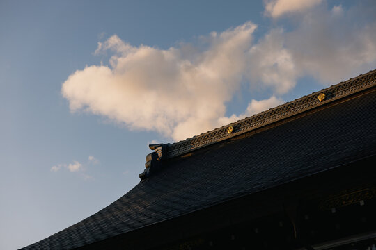 Elegant Japanese Temple Roofline