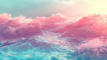 Abstract view of a coral reef, soft pastel colors. - obrazy, fototapety, plakaty