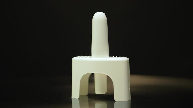 Nasal spray from emergency overdose kit bag used for recovery from narcotic opioid medications or street drugs overdose.