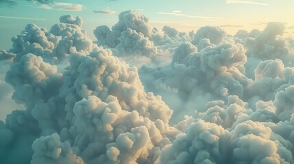 Animated 3D Cloudscape with dynamic weather changes. - obrazy, fototapety, plakaty