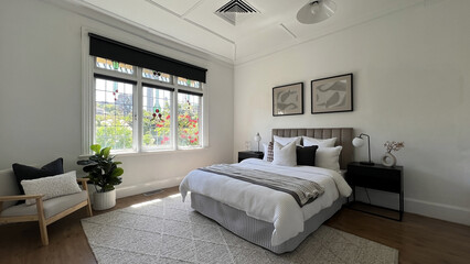 A pretty double bedroom in a heritage home
