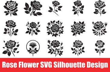 Rose Flower Silhouette , Illustration 