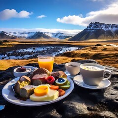 breakfast in the mountains