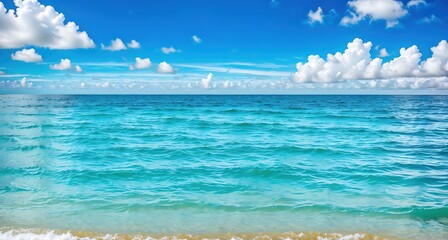 Obraz premium A beach with waves crashing against the shore.