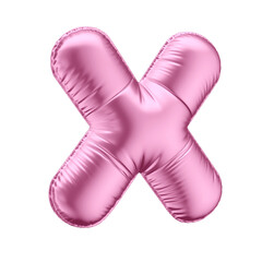 3D Pink Balloon Multiplication Symbol for Celebrations with Transparent Background