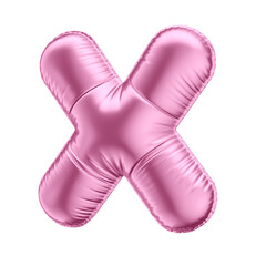 3D Pink Balloon Multiplication Symbol for Celebrations with Transparent Background