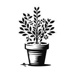 Vector Plant Silhouettes, Black and White Plant Illustration, Vintage Plant Graphics, Plant Vector Collection, Retro plant Illustration Collection, Retro Plant Silhouettes