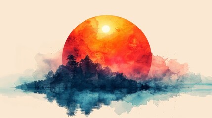 Background with abstract watercolor circle painting