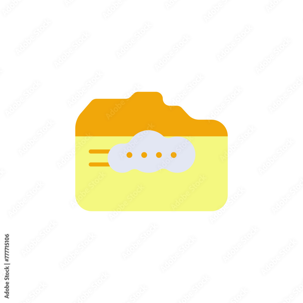 Poster file folder vector icon. colorful cloud file storage logo. open vector document. a simple directory 