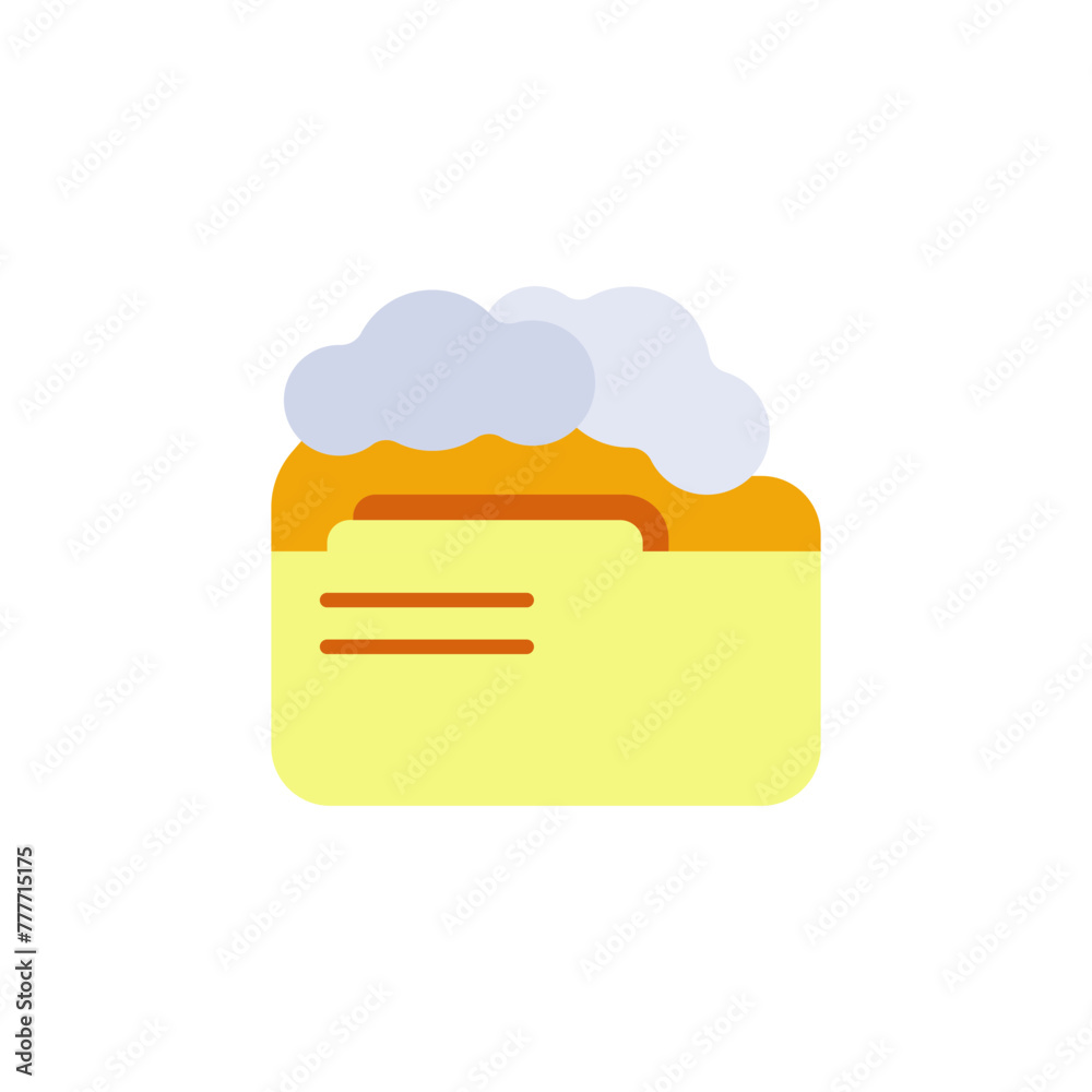 Poster file folder vector icon. colorful cloud file storage logo. open vector document. a simple directory 