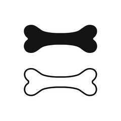 Bone icon set isolated in flat style. Dog Bone icon set. Vector illustrations.