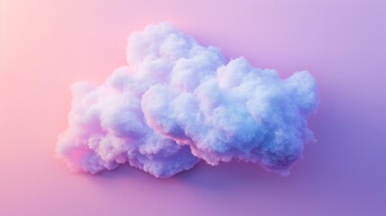 Fototapeta premium Abstract piece of cloud isolated on pink purple background with copy space, artificial fluffy colorful clouds floating in air on pink purple backgrounds.