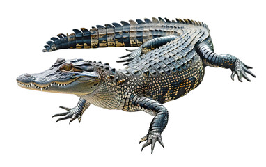 Naklejka premium A crocodile on transparent background, png 