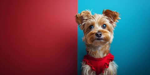 Small Dog Wearing Red Bow