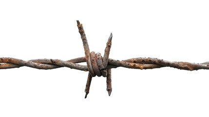 A barbed wire on transparent background, png	 - obrazy, fototapety, plakaty