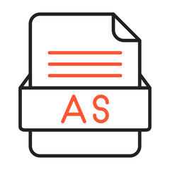 AS File Format Vector Icon Design